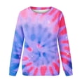 thumbnail image 4 of Savings Womens Tops Casual Long Sleeve Tie Dye Pullover T-Shirts Crewneck Tee Loose Fashion Blouses (M, Pink), 4 of 4