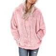 thumbnail image 1 of Sudadera de felpa para mujer, capucha con cordón, ajuste holgado, sudadera con capucha para mujer con bolsillo frontal para el trabajo, deportes diarios, 1 of 6