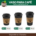 thumbnail image 4 of Berry Green 50 Vasos Negros para Café Resistentes con Tapa y Manga Protectora, Perfectos para Café, Té y Bebidas Calientes, sin Derrames, Biodegradables (16 Onzas), 4 of 7