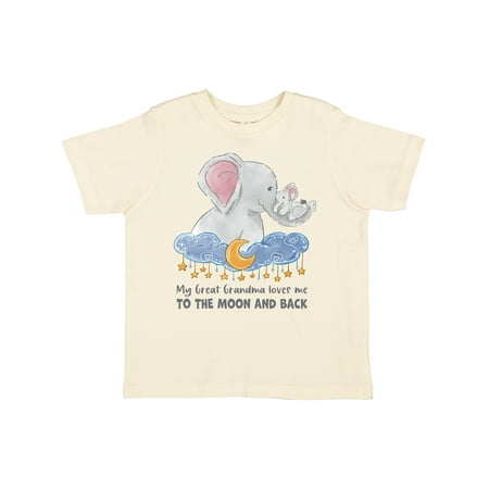 

Inktastic My Great Grandma Loves Me to the Moon and Back Elephant Gift Toddler Boy or Toddler Girl T-Shirt