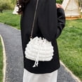 thumbnail image 6 of Jiibva Drawstring Bucket Bag Fashion Bucket Bags for Women, Drawstring Shoulder Bags, Elegant Crossbody Bag with Chain for Work and Date, 6 of 7
