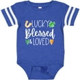 thumbnail image 3 of Inktastic Lucky Blessed and Loved Horseshoe Clover Hearts Boys or Girls Baby Bodysuit, 3 of 5