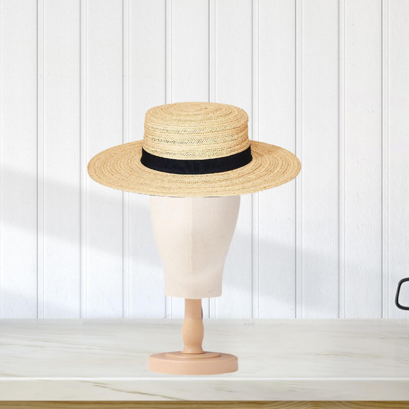 Serenable Mannequin Head Multifunctional Hat Rack Standing Stand for Cap Salon Wood Color short