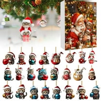 kladzum Advent Calendar 2025 Christmas Countdown Calendar, Cute Kitty Acrylic Decoration Holiday Gifts Box Advent Calendars Christmas Decorations
