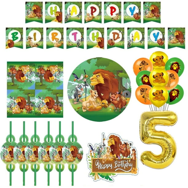 Vajilla desechable de El Rey Leon Simba para decoracion de Fiesta Tematica plato de papel de animales de la selva taza servilleta suministros de fiesta para ninos Alegria Market Walmart en