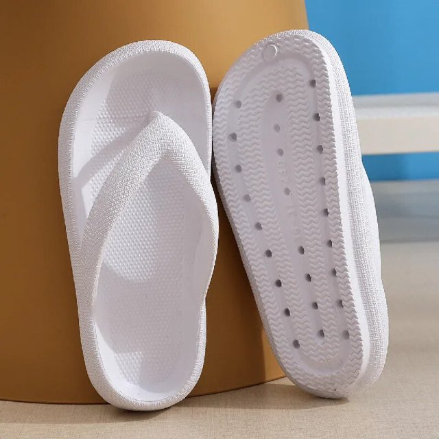 Rimocy Soft Sole EVA Women's Flip Flops 2023 Summer Beach Non-slip Cloud Slippers Women Thick Platform Clip Toe Bathroom Slides