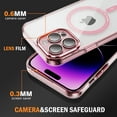 thumbnail image 4 of Magnetic for iPhone 15 Pro Max Case, [Fit for MagSafe] [Never Yellowing] [Military Grade Rugged Durable Protection] Back Slim Clear Wireless Charging Shockproof Premium Phone Case,Pink, 4 of 8