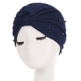 thumbnail image 2 of TRUBKH Towel Wrap for Women Women's Headbands Silk Hair Wrap Bandanas for Women Hair Towel Wrap Beanie for Women Head Wraps Navy M, 2 of 3