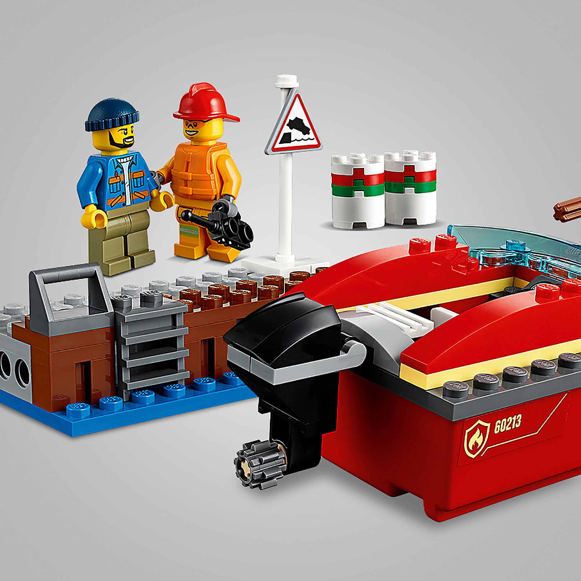 lego dock side fire