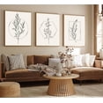 thumbnail image 4 of 3 Pcs Neutral Botanical Wall Art Beige Plant Pictures Minimalist Line Retro Floral Posters Prints Boho Artwork Simple Farmhouse Painting Home Wall Decor for Living Room Bedroom Bathroom 12X16in, 4 of 6
