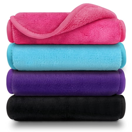 4 Pack/12 Pack Microfiber Makeup Remover Cloths Reusable Facial Cleansing Cloths Remove Instantly Dirt 15.5 x 7.5 in