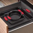 thumbnail image 4 of Non-Stick Kitchen Oven Baking Pans-Deluxe & Stylish Nonstick Gray Coating Inside Outside, Commercial Grade Restaurant Quality Metal Bakeware with Red Silicone Handles, 4 of 5