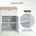 thumbnail image 5 of Harper & Bright Designs Kitchen Island Set with 2 Seatings and Drop Leaf, Farmhouse Dining Table Set with Storage Cabinet, Drawers and Towel Rack, White, 5 of 12