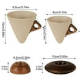 thumbnail image 3 of Ceramic Coffee Cup Mug and Acacia Wooden Saucer Set, 8 oz Ceramic Cup for Espresso Latte Cappuccino Tea, Wooden Handle Mug Set Unglazed Porcelain Arty Mug (Natural Earthiness Finish) 250ml, 3 of 4