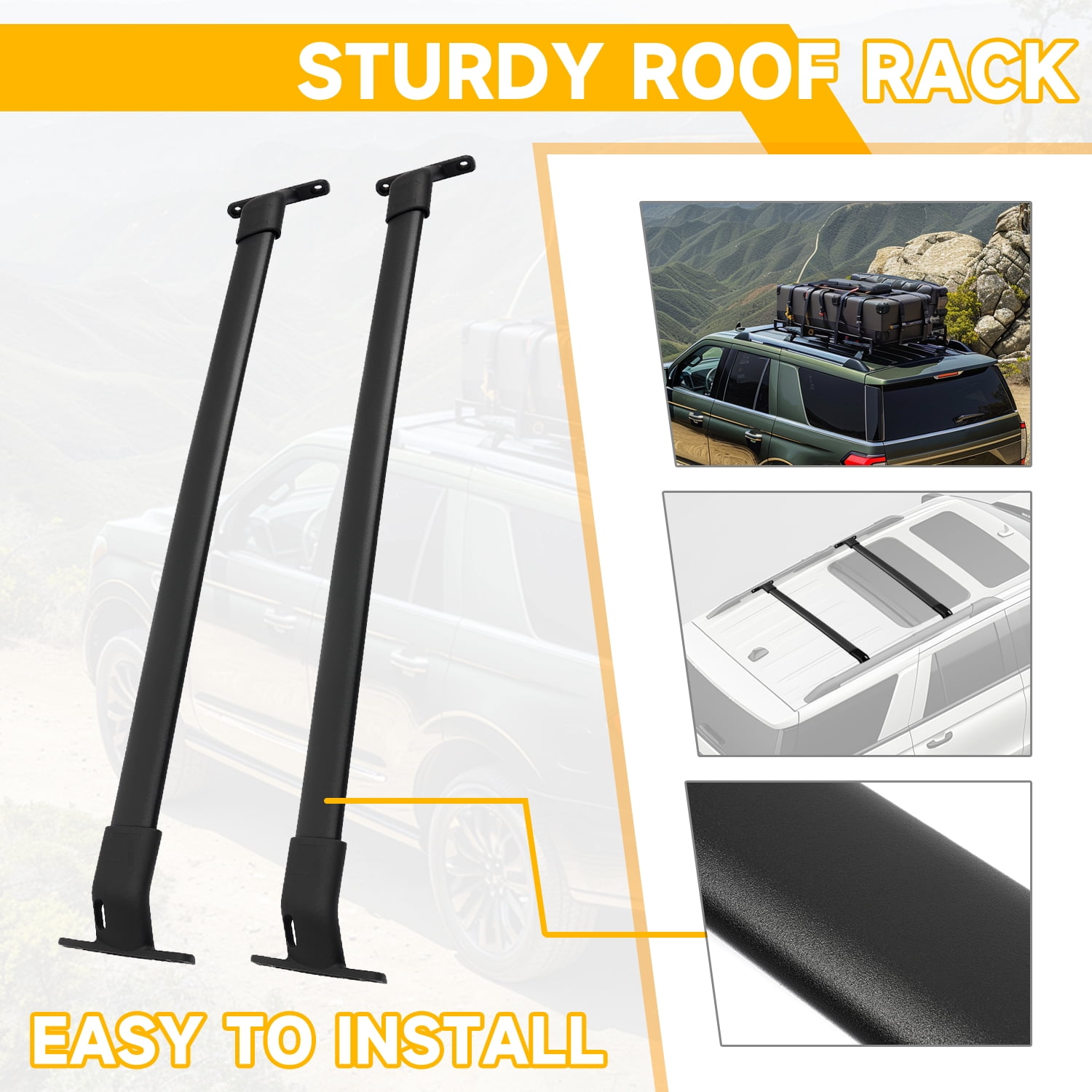 Kojem Roof Rack for 2018-2023 Ford Expedition/Lincoln Navigator Cross Bars Luggage Cargo Carrier