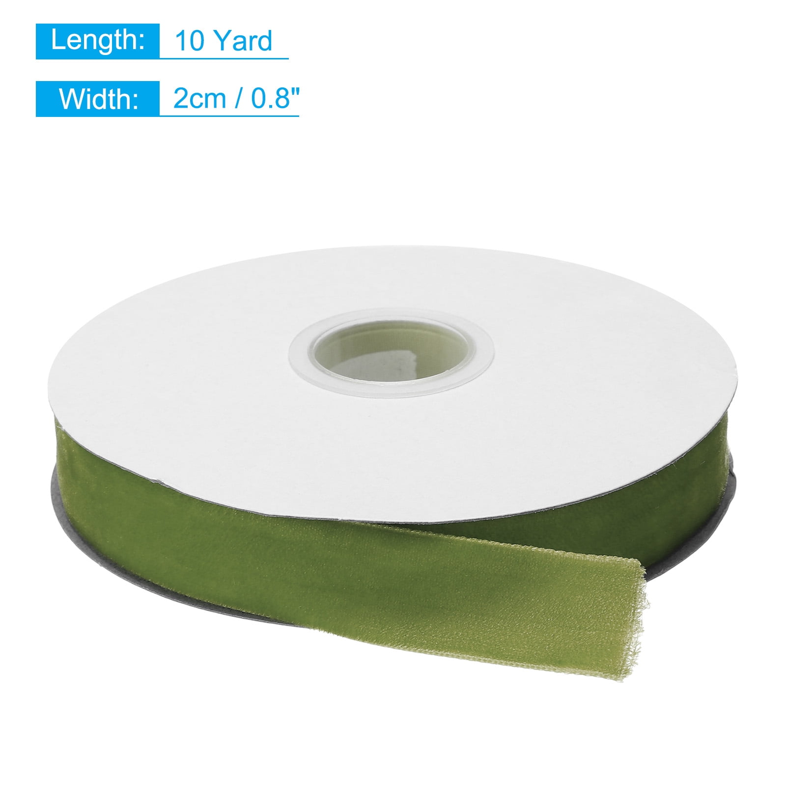 Uxcell Velvet Ribbon Single Face Spool Silky Velvet Fabric for DIY Crafts Gift Wrapping 3/4" x 10 Yard Deep Green