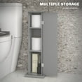 thumbnail image 5 of Small Toilet Paper Cabinet, Bathroom Corner Cabinet with Doors and Shelves for Paper Shampoo, Gray, 5 of 6