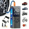 thumbnail image 2 of 150PSI Cordless Tire Inflator - USB Rechargeable Portable Air Compressor with Digital Gauge & LED Light, Fast Inflation for Cars, Bikes, Motorcycles & Sports Equipment, Car Tire Air Pump, 2 of 14