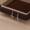thumbnail image 4 of 925 Sterling Silver Cross Dangle Earrings for Women Teens Cross Drop Earrings Dangle, 4 of 10
