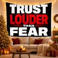thumbnail image 3 of Trust Louder Than Fear Quote on Black Background, Inspirational Vintage for Positive Quote Lovers, Courage Wall Art, Graduation Gift Tapestry Wall Hanging for Bedroom and Dorm, 3 of 7