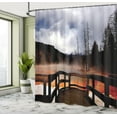 thumbnail image 5 of Ambesonne Yellowstone Shower Curtain, Hot Spring Scenery, 69"Wx84"L, Orange Brown, 5 of 5