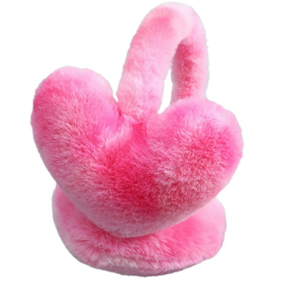 RUISINERY Heart Plush EarMuffs for Women and Kids Ear Warmer Furry Headband for Winter Christmas New Year Gifts