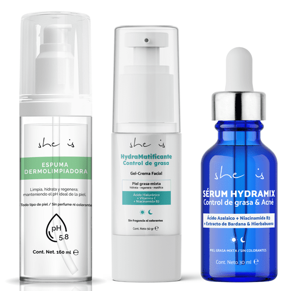 Set Facial Control de Grasa Plus (3 productos) She is skincare