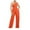 Orange, variant on Summer Fashion Plus Size Jumpsuits for Women Petite Solid Color Sexy Sleeveless One Shoulder Sling High Waist Straight Jumpsuit