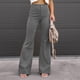 thumbnail image 3 of Pantalones Acampanados De Talle Alto Para Mujer, Diseño De Bolsillos Color Puro Pantalones Acampanados Con Parte Inferior De Campana Para Mujer Otoño Invierno Para Uso Diario ANGGREK  No, 3 of 5