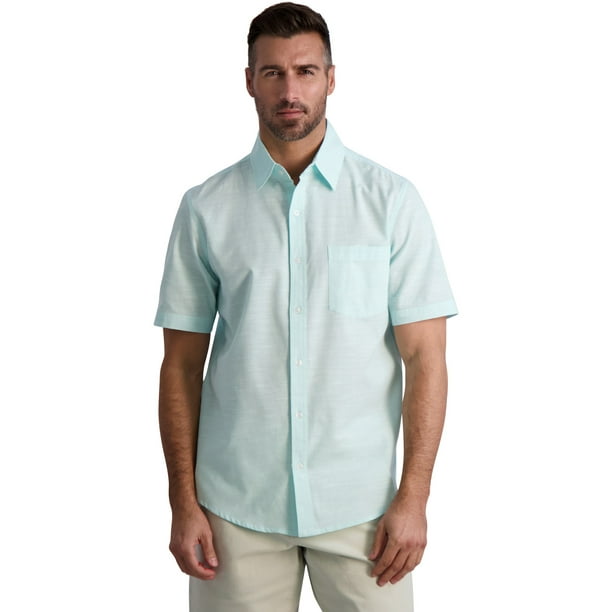 Chaps Men's Short Sleeve Coastland Wash Chambray Button Up Shirt - Size ...