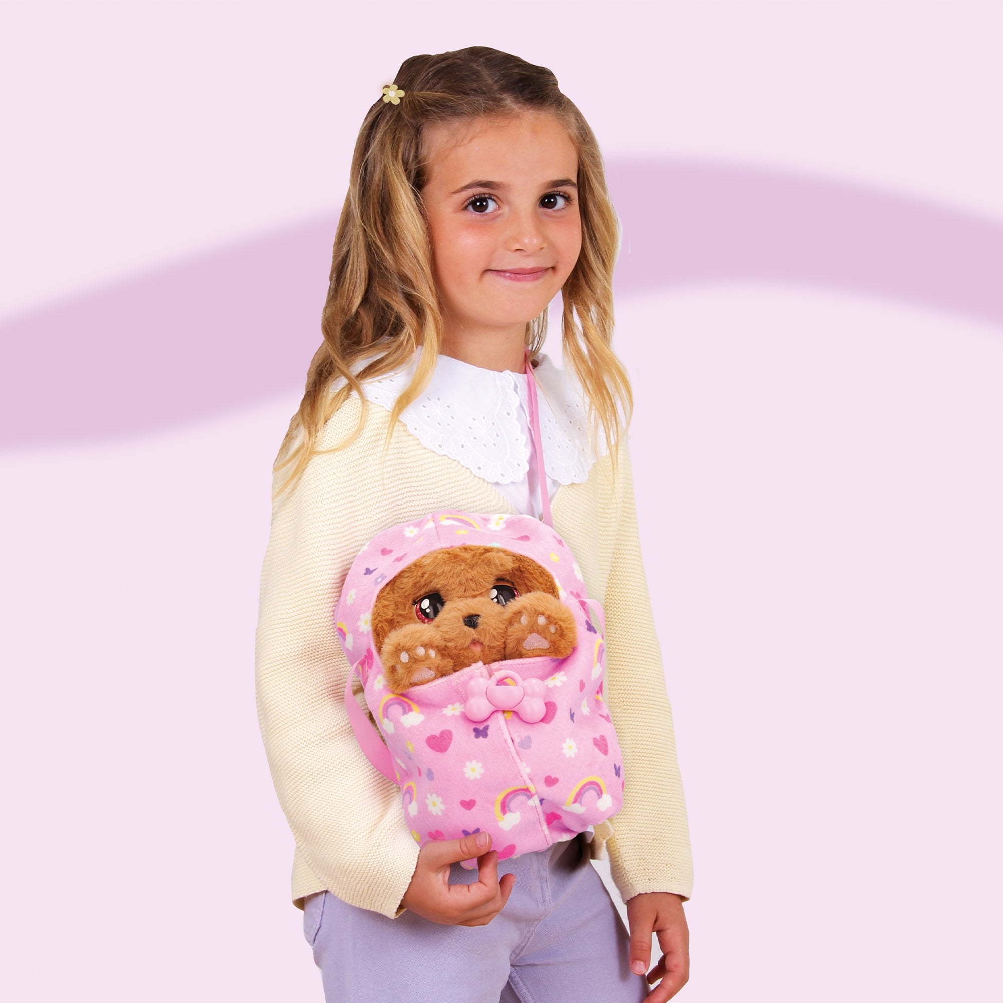 IMC Toys Baby Paws - Cocker Spaniel Puppy with Carrier | Soft and Cuddly Toy Puppy That Make 5 Adorable Sounds for Kids, Ages 18M+