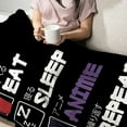 thumbnail image 5 of Eat Sleep Anime Blanket for Boys Girls Flannel Anime Throw Blanket Ultra Soft Cozy Fleece Decor Blankets Gift for Womens Mens Couch Sofa Bed 80" x 60", 5 of 7