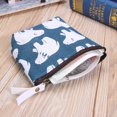 thumbnail image 1 of Bolsa Monedero de lona con llave portátil con cremallera coreana a la moda para mujer (oso polar), 1 of 7