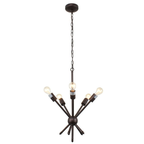 RADIANCE Goods Transitional 5 Light Rubbed Bronze Ceiling Pendant 16" Wide