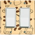thumbnail image 1 of Metal Light Switch Wall Plate Outlet Cover (Coffee Espresso Mocha Bean Cup Maker Pistachio Beige - Double Rocker), 1 of 2