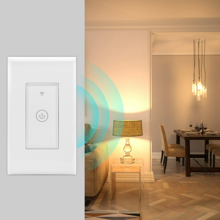 iMountek WiFi Smart Switch Wall Touch Light Switch Glass Panel Wireless  Remote Control Google Home Light Switch White