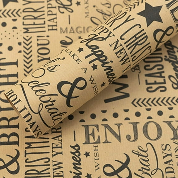 10 pcs Christmas Wrapping Paper Roll 50X70CM Xmas Wrapping Paper Kraft Paper for Xmas New Year Winter Holidays Gifts Wrap
