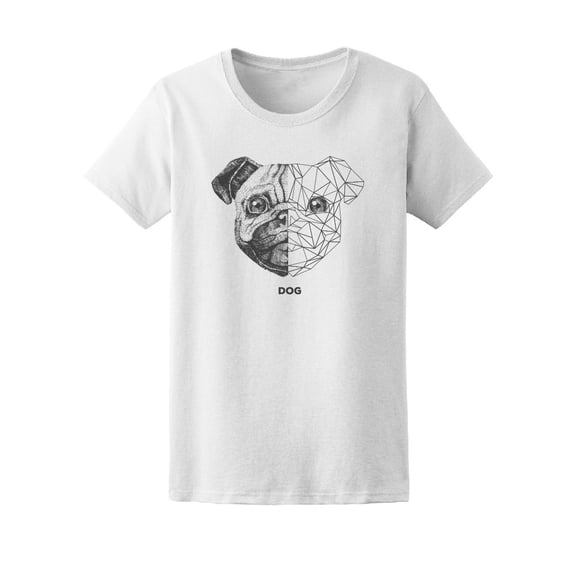 Pug Geometric Halfface T-Shirt Men -Image by Shutterstock, Male 4X-Large