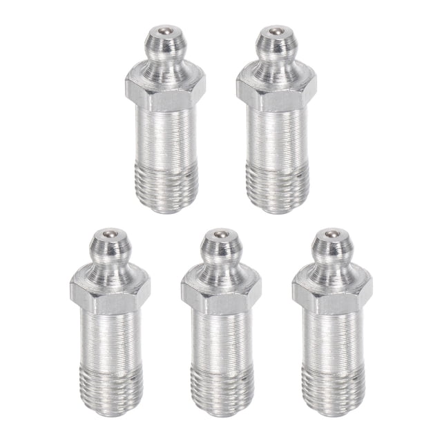 Unique Bargains Steel Straight Hydraulic Grease Fitting G1/8' Thread 11mm Width 5 Pack