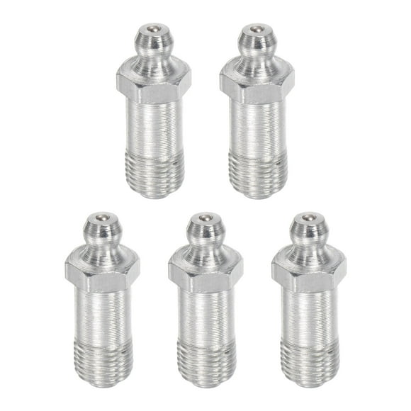 Unique Bargains Steel Straight Hydraulic Grease Fitting G1/8' Thread 11mm Width 5 Pack