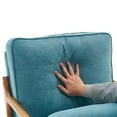 thumbnail image 5 of Ktaxon Mid Century Modern Accent Chair, Linen Fabric Armchair with Solid Wood Frame Teal, 5 of 10