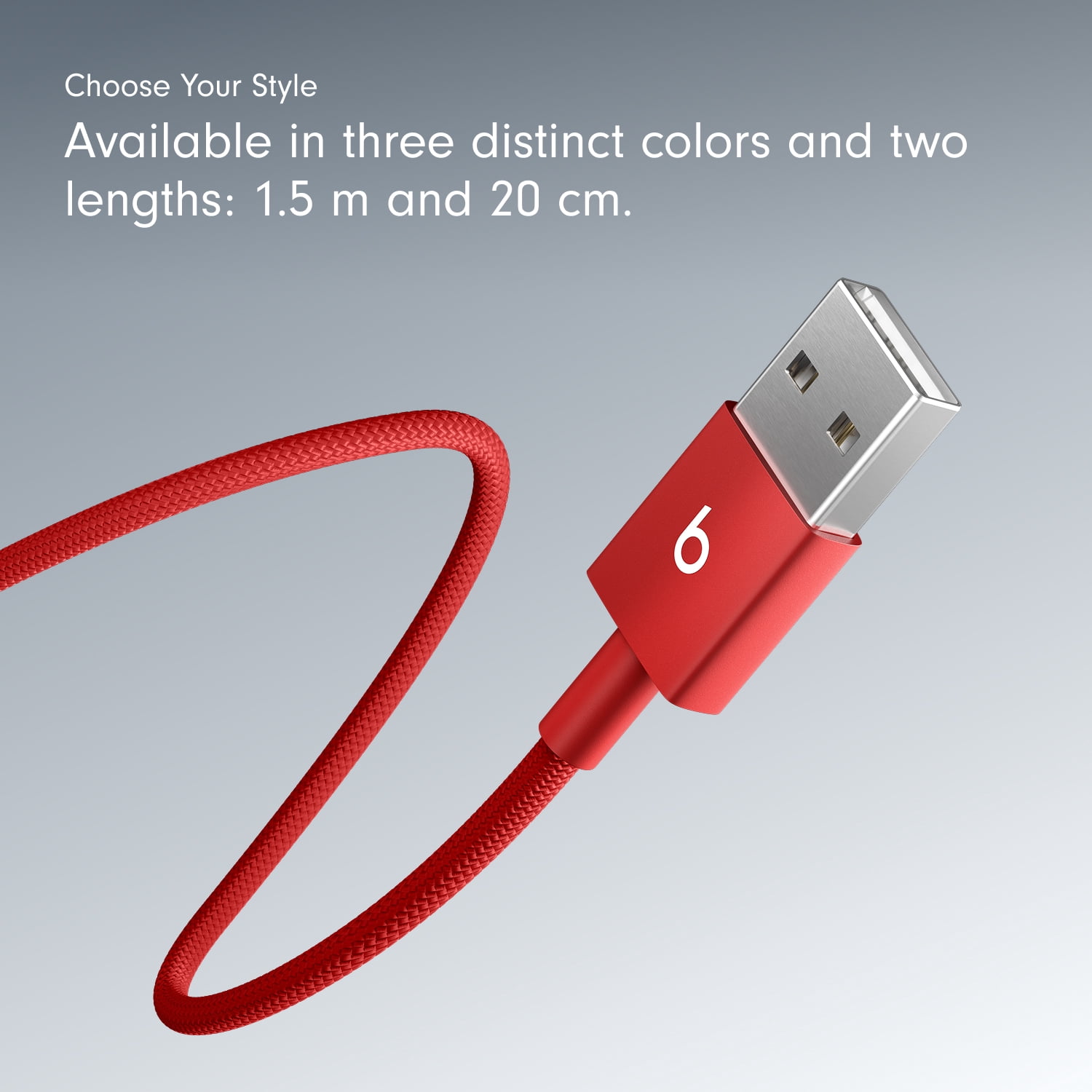 Beats USB-A to USB-C Woven Cable (1.5 m / 5 ft) - Rapid Red