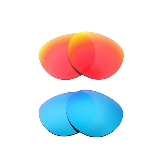 Walleva Polarized Fire Red   Ice Blue Replacement Lenses For Smith Optics Cheetah Sunglasses