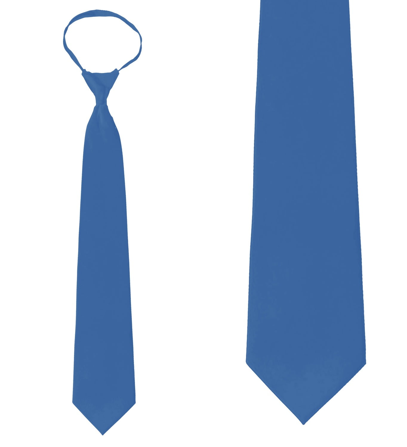 K. Alexander Solid Light Royal Blue Satin Finished Zipper Tie Formal