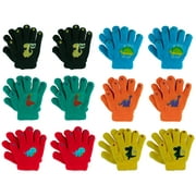 Gelante Kids Toddler Children Winter Double Knitted Magic Gloves With Grapper Wholesale Lot 6 Pairs 9934-(2-6)