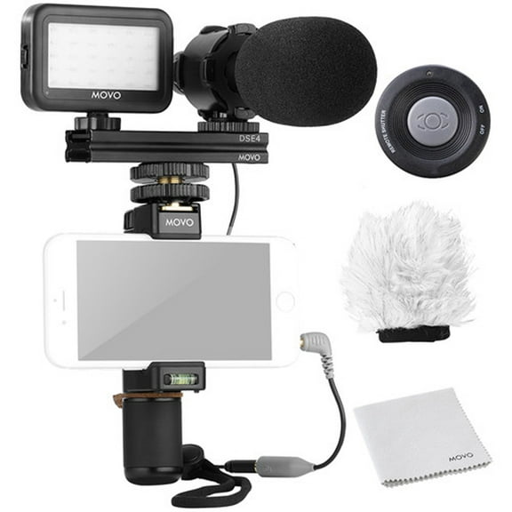 Movo Photo Smartphone Video Kit V7 with PR-1 Smartphone Rig & VXR50 Pro Stereo Microphone