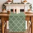 thumbnail image 2 of Table Runner 90 Inches Long for Kitchen Dining, Green Moroccan Dresser Scarf Farmhouse, Dining Table Decorations for Wedding/Parties, Morocco Boho Ethnic Abstract Geometric 13 x 90 In, 2 of 8