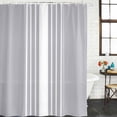 thumbnail image 3 of Light Grey Striped Waterproof Fabric Shower Curtain,White Simple Neutral Modern Waterproof Fabric Shower Curtain for Bathroom Curtains Bathtubs Hotel Shower Curtains with 12 Hooks Stall 48x72in, 3 of 8