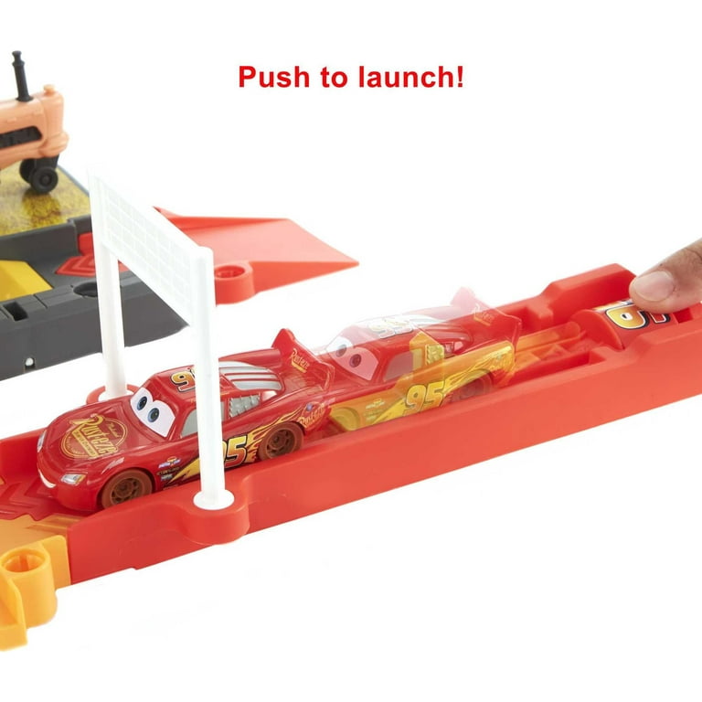 Disney and Pixar Cars Race Go Playset with Lightning McQueen Toy