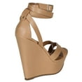 thumbnail image 4 of New Women Breckelles Vivi-24 Leathrette Open Toe Strappy Platform Wedge Sandal, 4 of 6